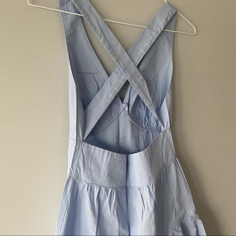 Light blue midi sundress with open back - Picture 4 of 5